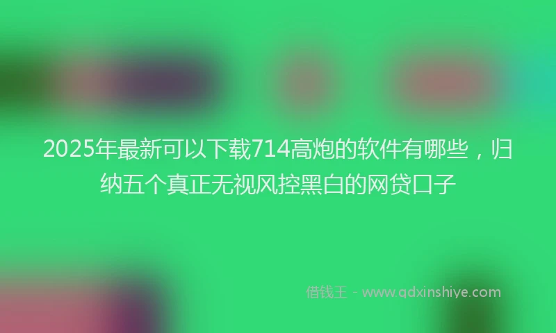 2025年最新可以下载714高炮的软件有哪些，归纳五个真正无视风控黑白的网贷口子