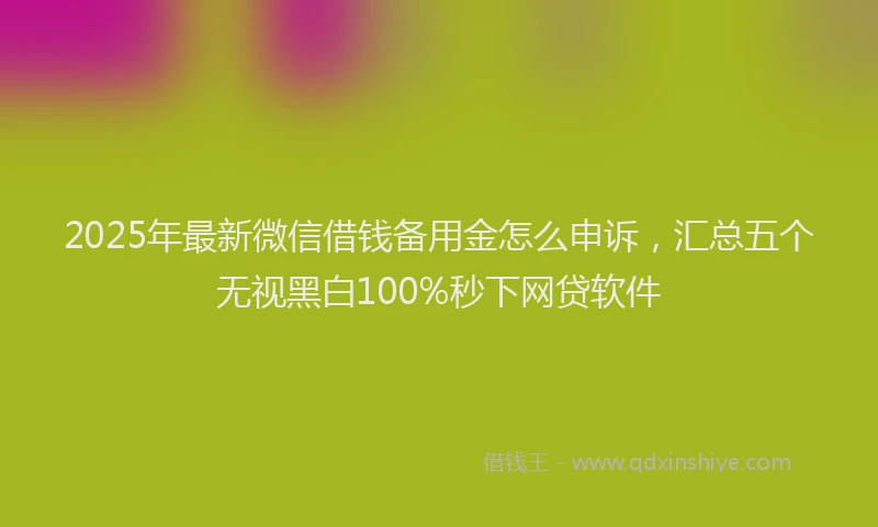 2025年最新微信借钱备用金怎么申诉，汇总五个无视黑白100%秒下网贷软件