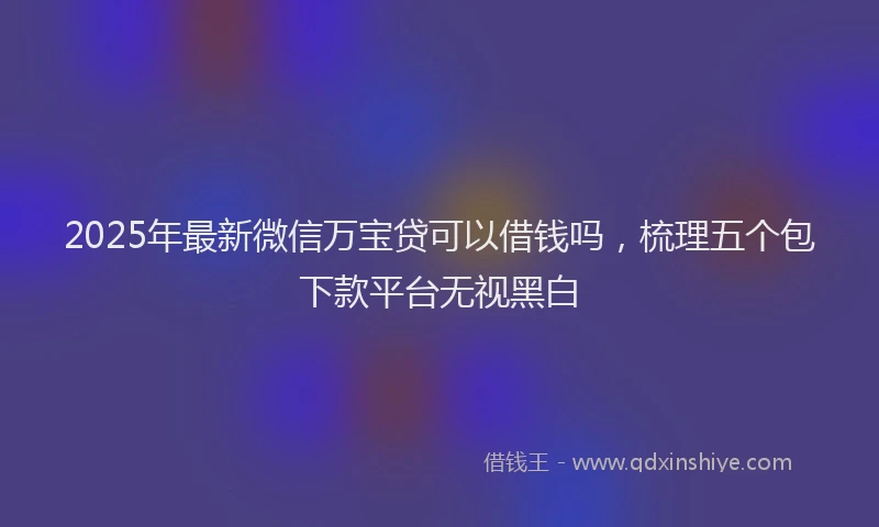 2025年最新微信万宝贷可以借钱吗，梳理五个包下款平台无视黑白
