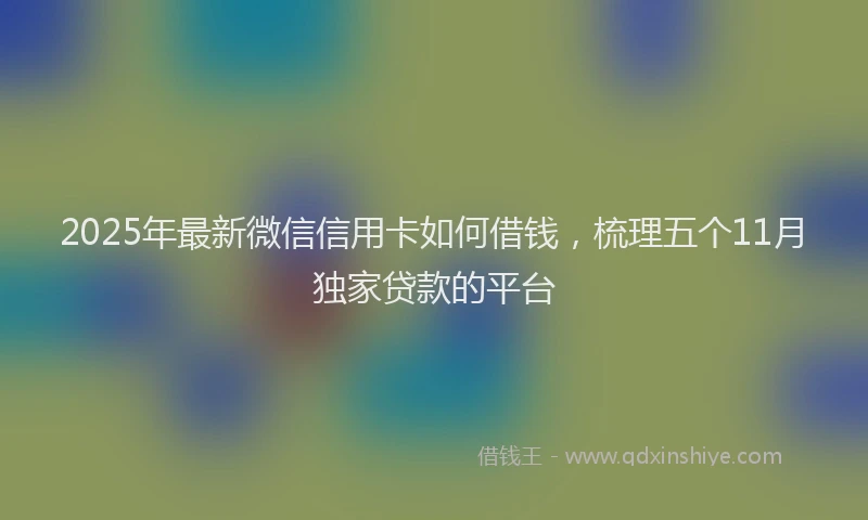 2025年最新微信信用卡如何借钱，梳理五个11月独家贷款的平台