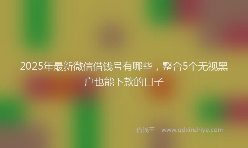 2025年最新微信借钱号有哪些，整合5个无视黑户也能下款的口子
