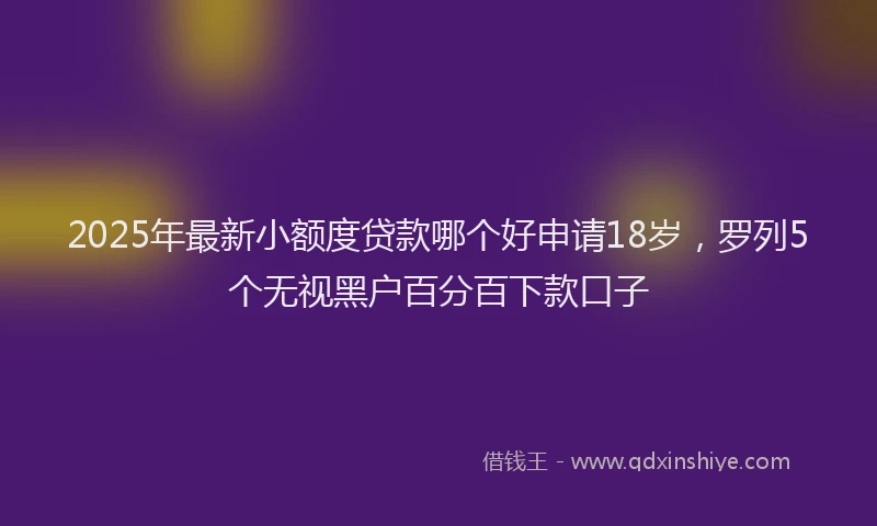 2025年最新小额度贷款哪个好申请18岁，罗列5个无视黑户百分百下款口子