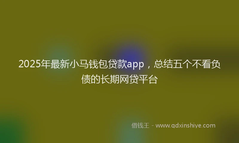 2025年最新小马钱包贷款app，总结五个不看负债的长期网贷平台