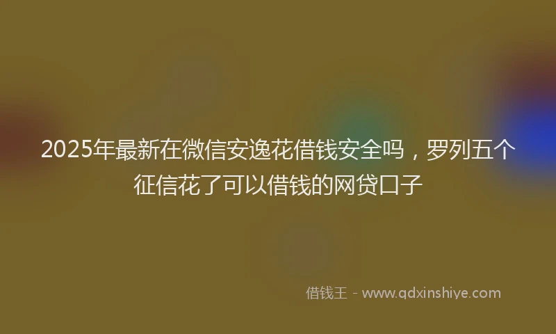 2025年最新在微信安逸花借钱安全吗，罗列五个征信花了可以借钱的网贷口子