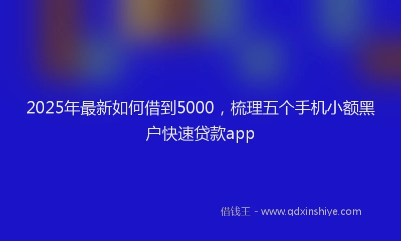 2025年最新如何借到5000，梳理五个手机小额黑户快速贷款app