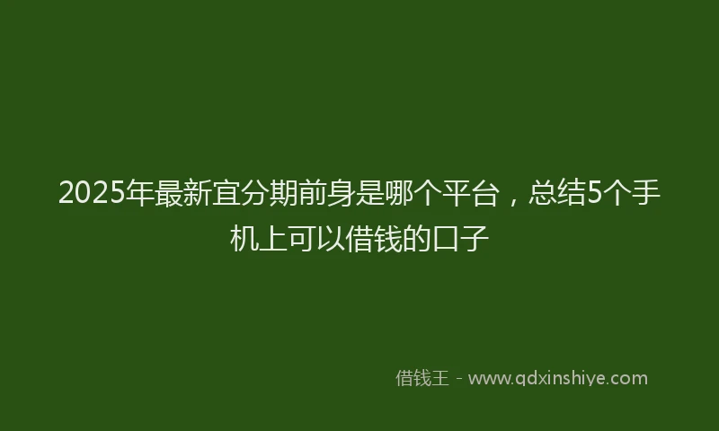 2025年最新宜分期前身是哪个平台，总结5个手机上可以借钱的口子