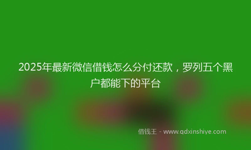 2025年最新微信借钱怎么分付还款，罗列五个黑户都能下的平台