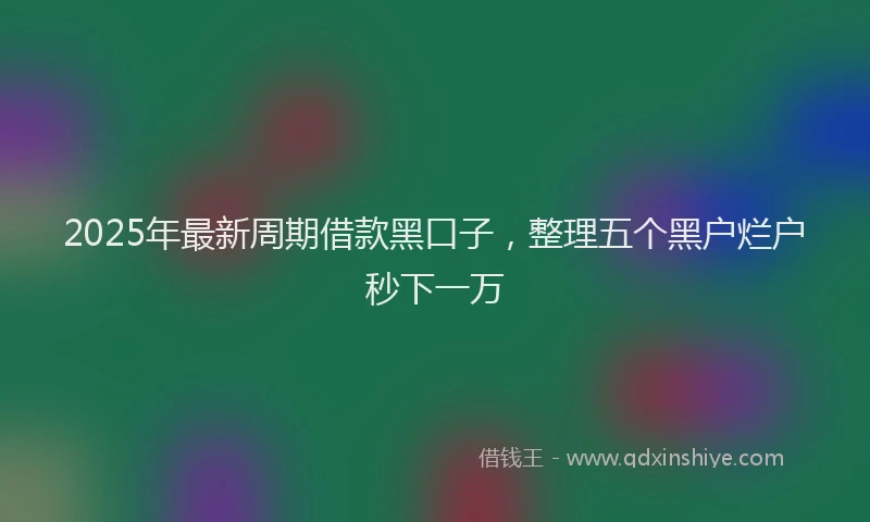 2025年最新周期借款黑口子，整理五个黑户烂户秒下一万