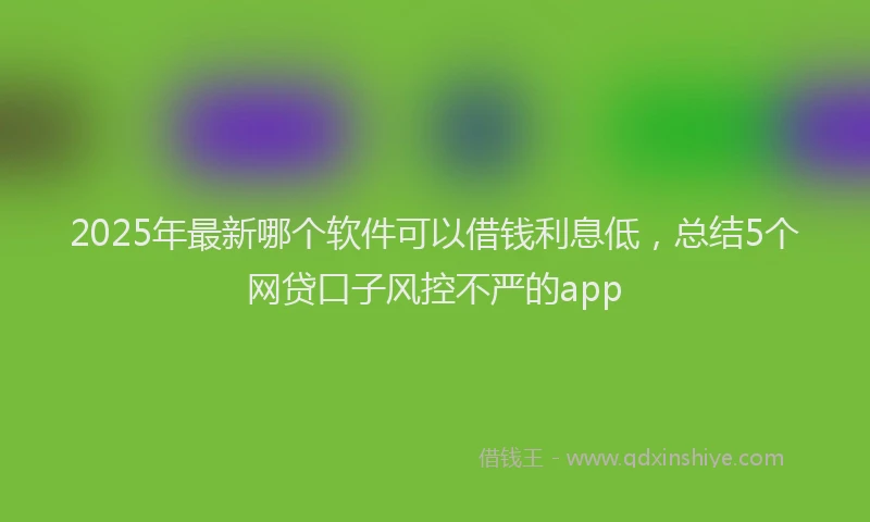 2025年最新哪个软件可以借钱利息低，总结5个网贷口子风控不严的app