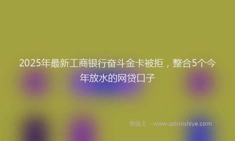 2025年最新工商银行奋斗金卡被拒，整合5个今年放水的网贷口子