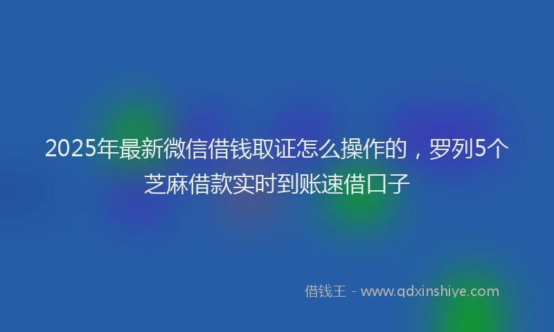2025年最新微信借钱取证怎么操作的，罗列5个芝麻借款实时到账速借口子