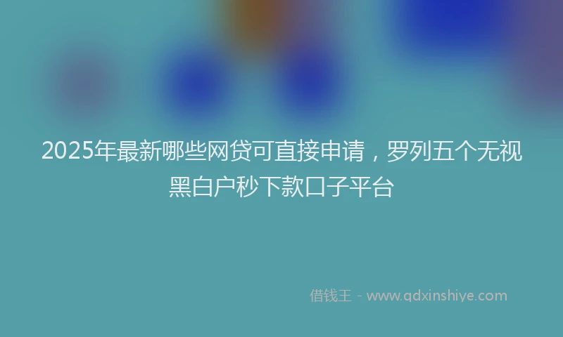 2025年最新哪些网贷可直接申请，罗列五个无视黑白户秒下款口子平台