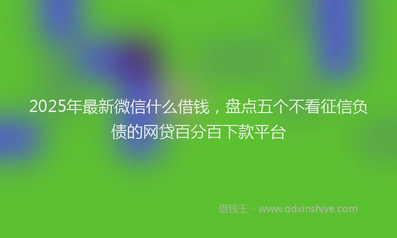 2025年最新微信什么借钱，盘点五个不看征信负债的网贷百分百下款平台
