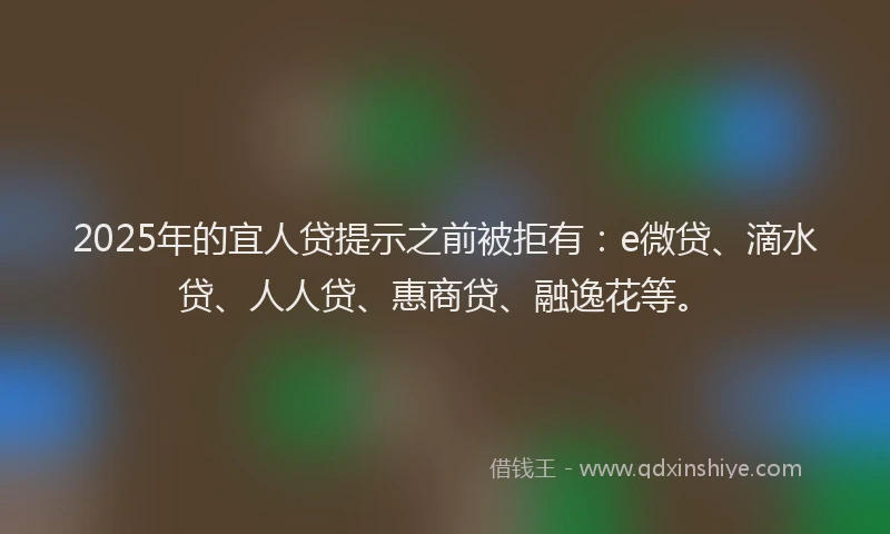 2025年的宜人贷提示之前被拒有：e微贷、滴水贷、人人贷、惠商贷、融逸花等。