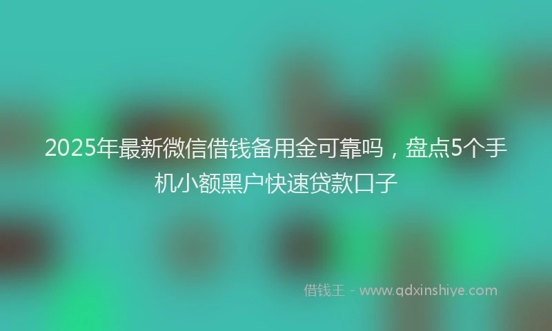 2025年最新微信借钱备用金可靠吗，盘点5个手机小额黑户快速贷款口子