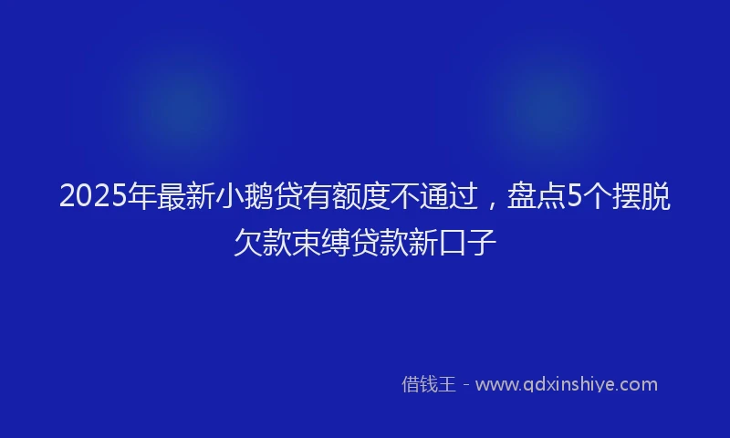 2025年最新小鹅贷有额度不通过，盘点5个摆脱欠款束缚贷款新口子