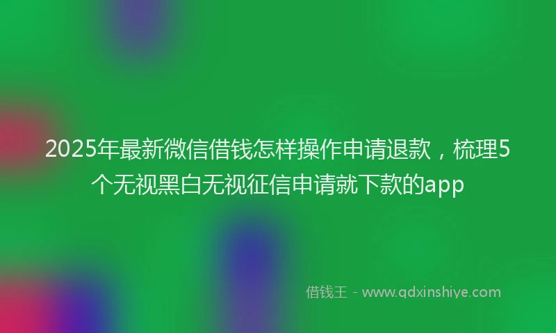 2025年最新微信借钱怎样操作申请退款，梳理5个无视黑白无视征信申请就下款的app