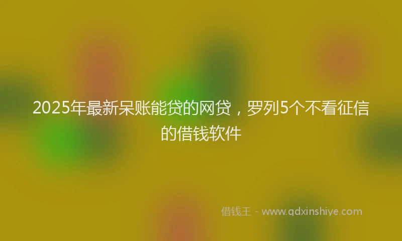 2025年最新呆账能贷的网贷，罗列5个不看征信的借钱软件