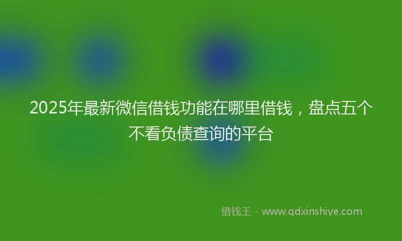 2025年最新微信借钱功能在哪里借钱，盘点五个不看负债查询的平台