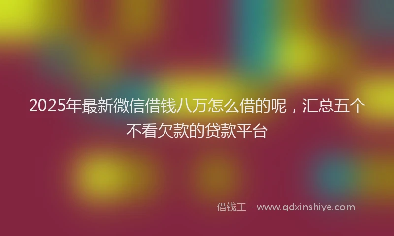 2025年最新微信借钱八万怎么借的呢，汇总五个不看欠款的贷款平台