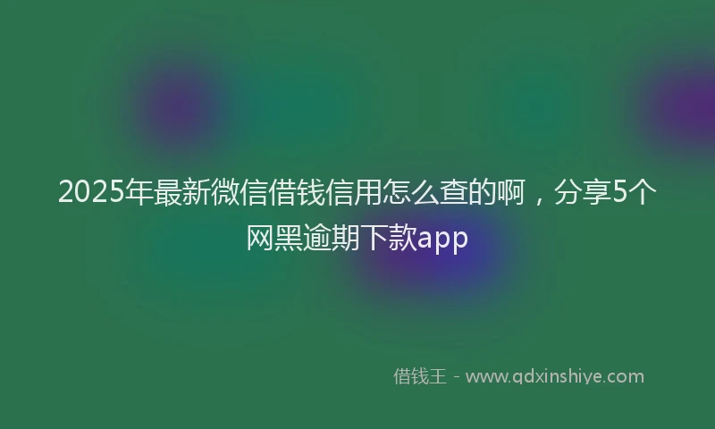 2025年最新微信借钱信用怎么查的啊，分享5个网黑逾期下款app