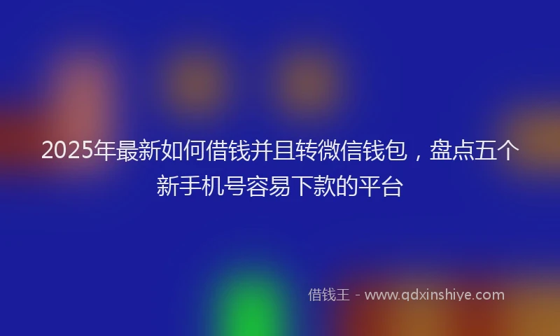 2025年最新如何借钱并且转微信钱包，盘点五个新手机号容易下款的平台