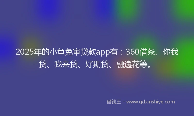 2025年的小鱼免审贷款app有：360借条、你我贷、我来贷、好期贷、融逸花等。