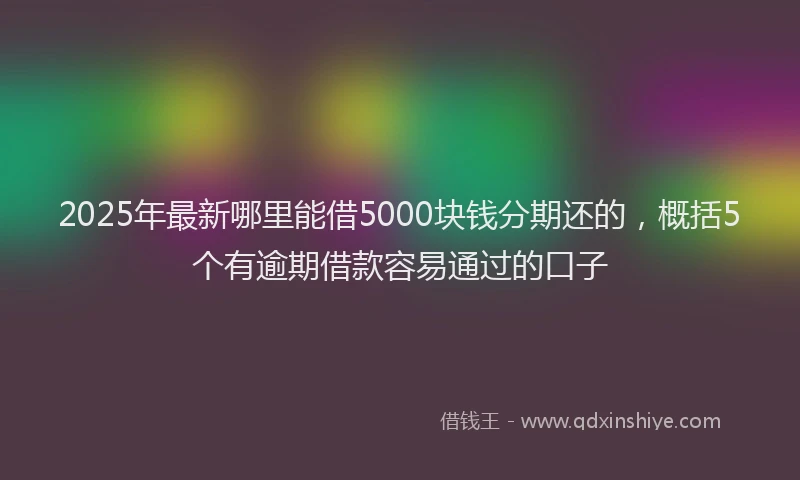 2025年最新哪里能借5000块钱分期还的，概括5个有逾期借款容易通过的口子