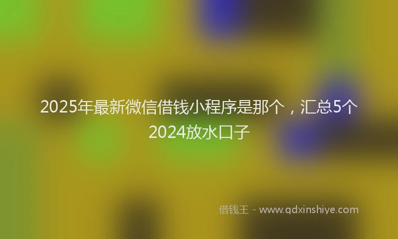2025年最新微信借钱小程序是那个，汇总5个2024放水口子
