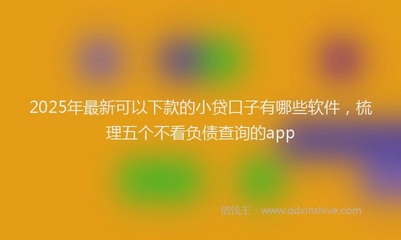 2025年最新可以下款的小贷口子有哪些软件，梳理五个不看负债查询的app