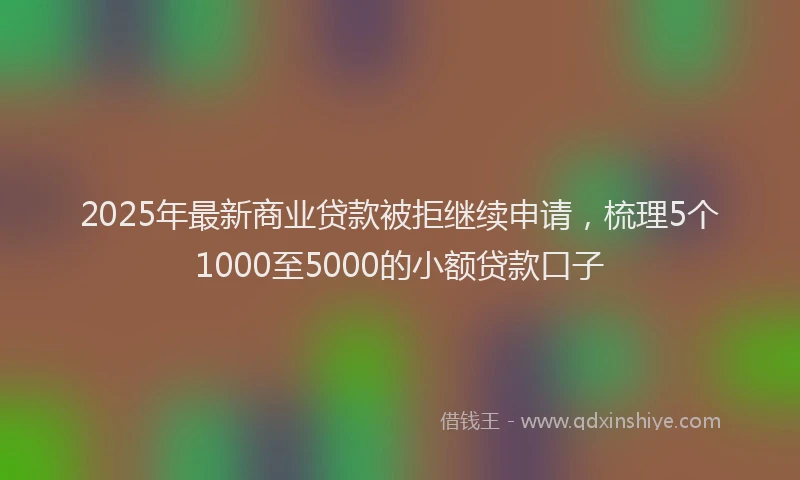 2025年最新商业贷款被拒继续申请，梳理5个1000至5000的小额贷款口子