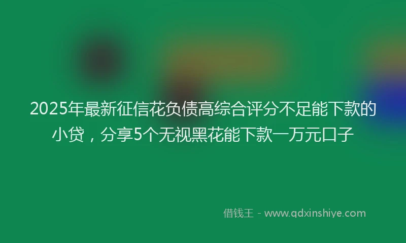 2025年最新征信花负债高综合评分不足能下款的小贷，分享5个无视黑花能下款一万元口子