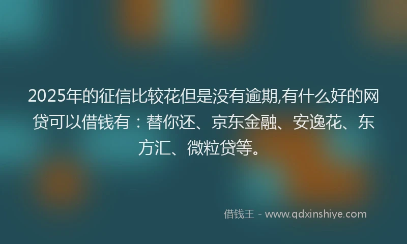2025年的征信比较花但是没有逾期,有什么好的网贷可以借钱有：替你还、京东金融、安逸花、东方汇、微粒贷等。