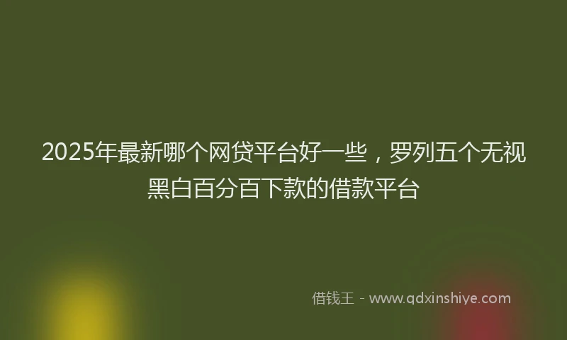 2025年最新哪个网贷平台好一些，罗列五个无视黑白百分百下款的借款平台