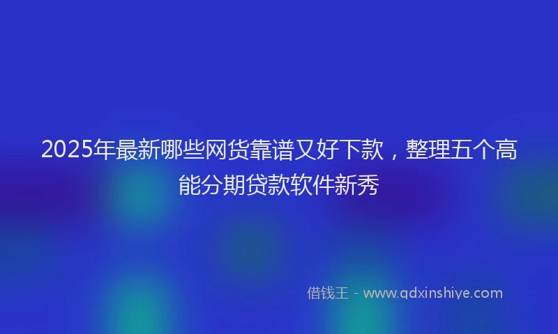 2025年最新哪些网货靠谱又好下款，整理五个高能分期贷款软件新秀