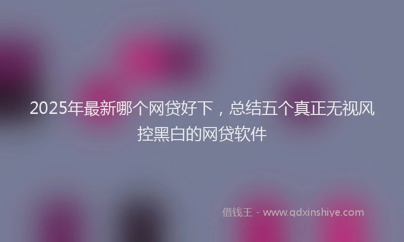 2025年最新哪个网贷好下，总结五个真正无视风控黑白的网贷软件