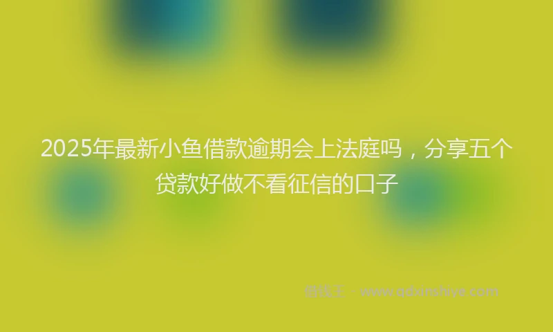 2025年最新小鱼借款逾期会上法庭吗，分享五个贷款好做不看征信的口子