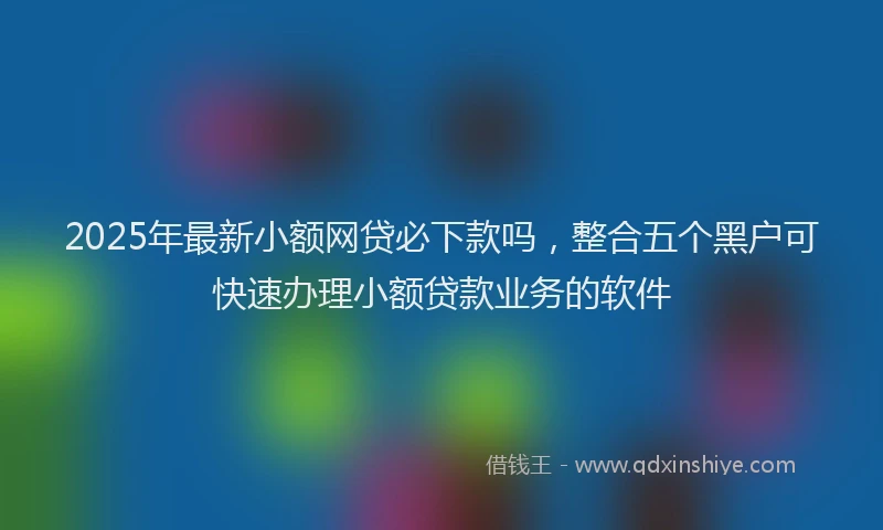 2025年最新小额网贷必下款吗，整合五个黑户可快速办理小额贷款业务的软件