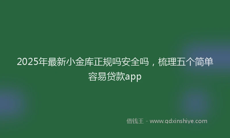 2025年最新小金库正规吗安全吗，梳理五个简单容易贷款app