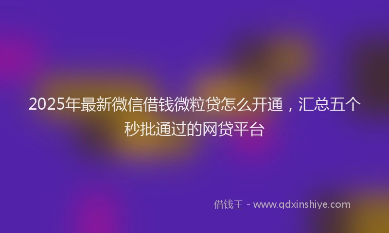 2025年最新微信借钱微粒贷怎么开通，汇总五个秒批通过的网贷平台
