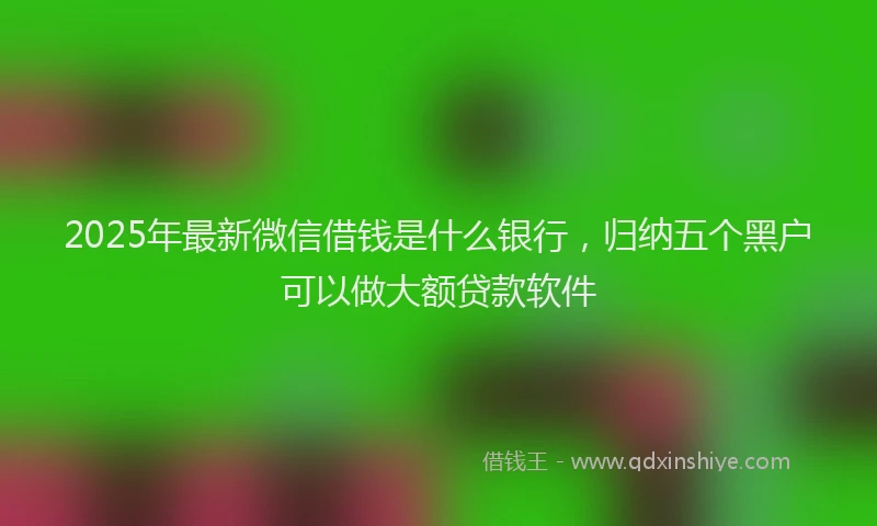 2025年最新微信借钱是什么银行，归纳五个黑户可以做大额贷款软件