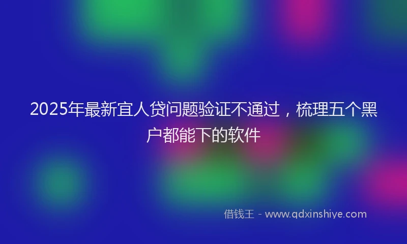 2025年最新宜人贷问题验证不通过，梳理五个黑户都能下的软件