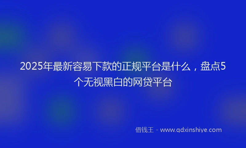 2025年最新容易下款的正规平台是什么，盘点5个无视黑白的网贷平台