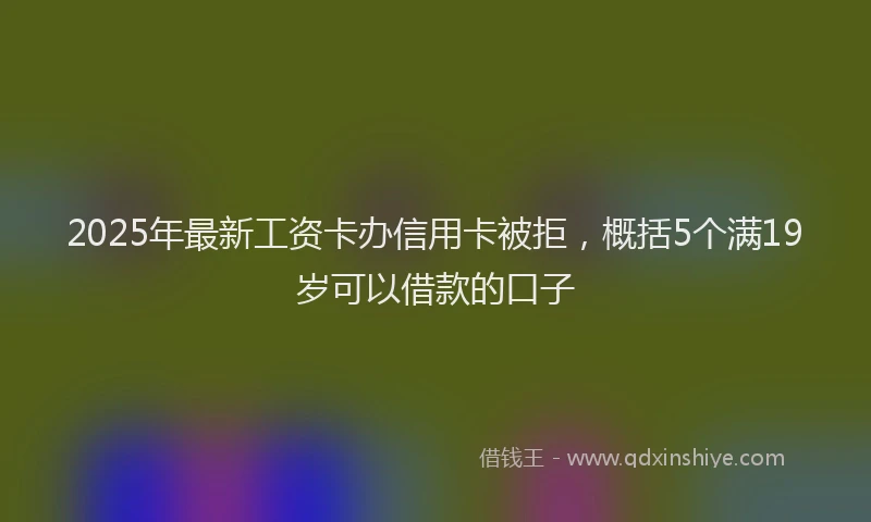 2025年最新工资卡办信用卡被拒，概括5个满19岁可以借款的口子