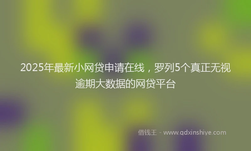 2025年最新小网贷申请在线，罗列5个真正无视逾期大数据的网贷平台