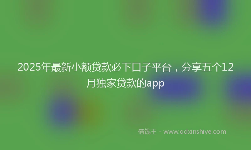 2025年最新小额贷款必下口子平台，分享五个12月独家贷款的app