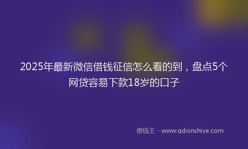 2025年最新微信借钱征信怎么看的到，盘点5个网贷容易下款18岁的口子