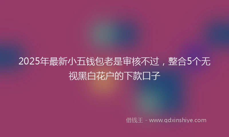 2025年最新小五钱包老是审核不过，整合5个无视黑白花户的下款口子