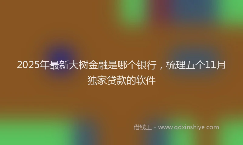 2025年最新大树金融是哪个银行，梳理五个11月独家贷款的软件
