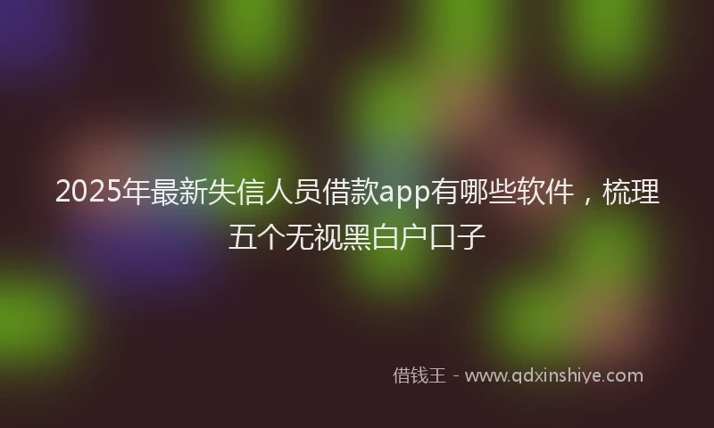 2025年最新失信人员借款app有哪些软件，梳理五个无视黑白户口子